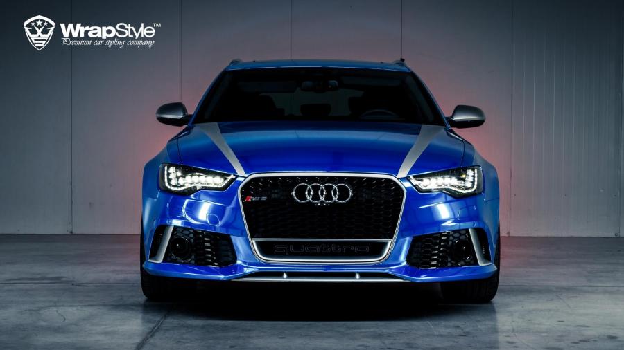  Audi RS6 Avant Joker Blue Chrome by WrapStyle 2014 года  (фото 9 из 9)